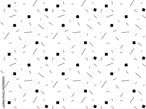 切り箔散らし　日本伝統柄　シームレスの和柄素材　カラー:黒バージョン