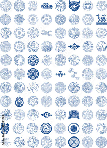 Traditional Chinese pattern of blue and white porcelain