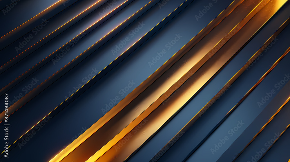 Abstract gold and dark blue metallic lines, creating a modern and elegant background. Abstract gold and dark blue metallic lines, creating a modern and elegant background.