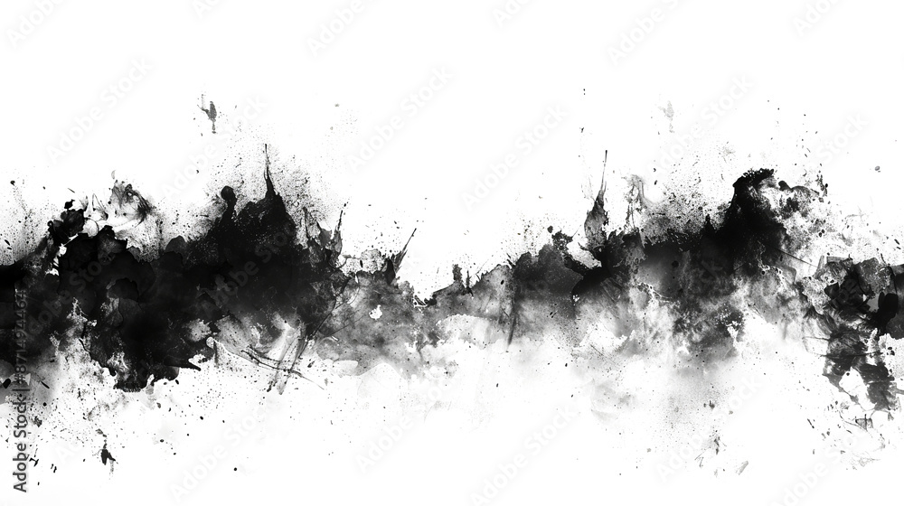 Abstract black and white background watercolor splashes dark blots vintage banner design Abstract black and white background watercolor splashes dark blots vintage banner design