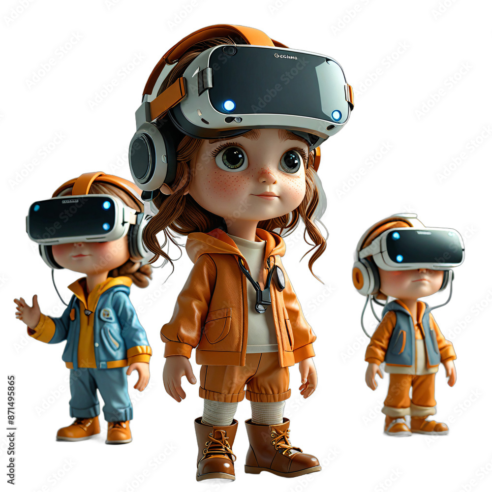Tech Exploration Adorable 3D Characters Using VR Headsets to Explore Virtual Environments with Emerging Technology Devices Tech Exploration Adorable 3D Characters Using VR Headsets to Explore Virtual Environments with Emerging Technology Devices