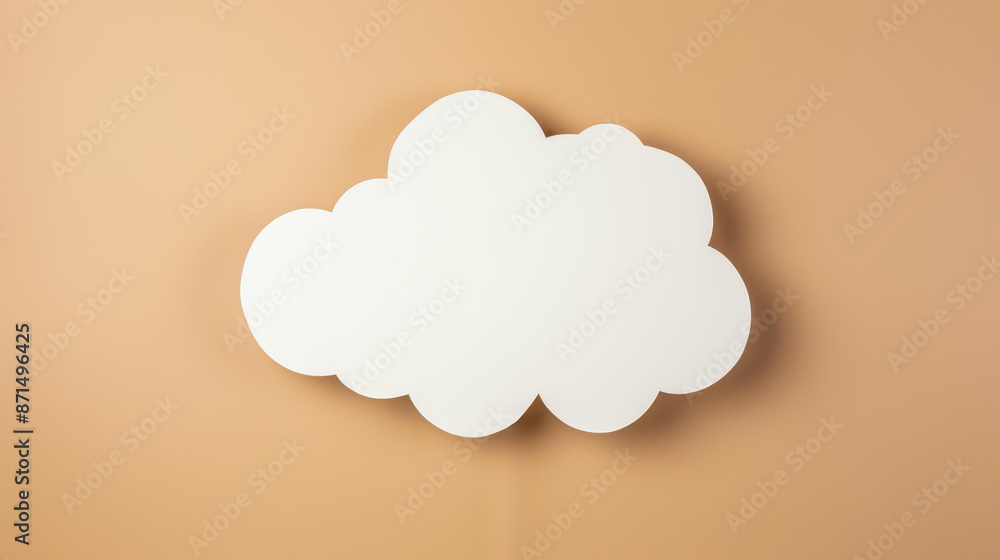 Simple and elegant paper cut of a speech bubble on subtle paper background. Simple and elegant paper cut of a speech bubble on subtle paper background.