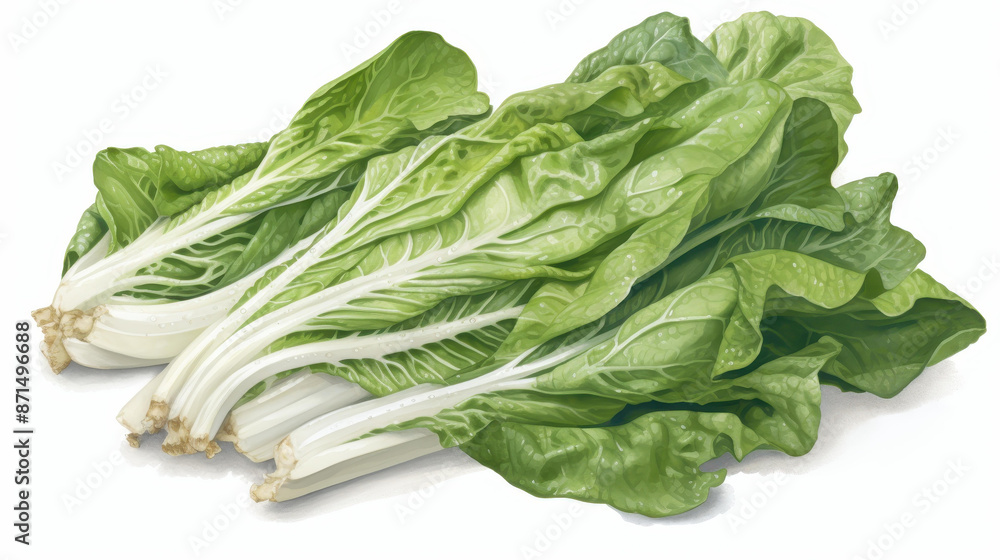 Vivid watercolor illustration of delicious, fresh Tatsoi Vivid watercolor illustration of delicious, fresh Tatsoi