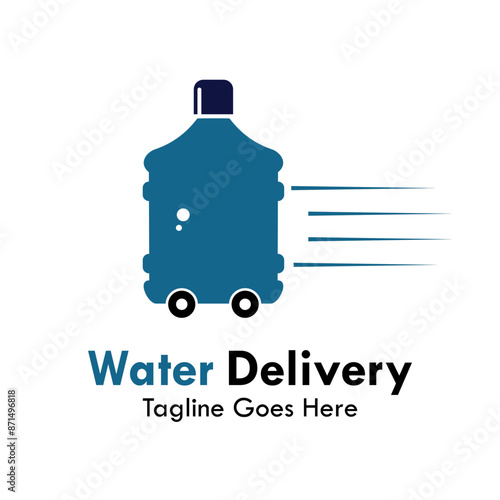 water delivery design logo template illustration
