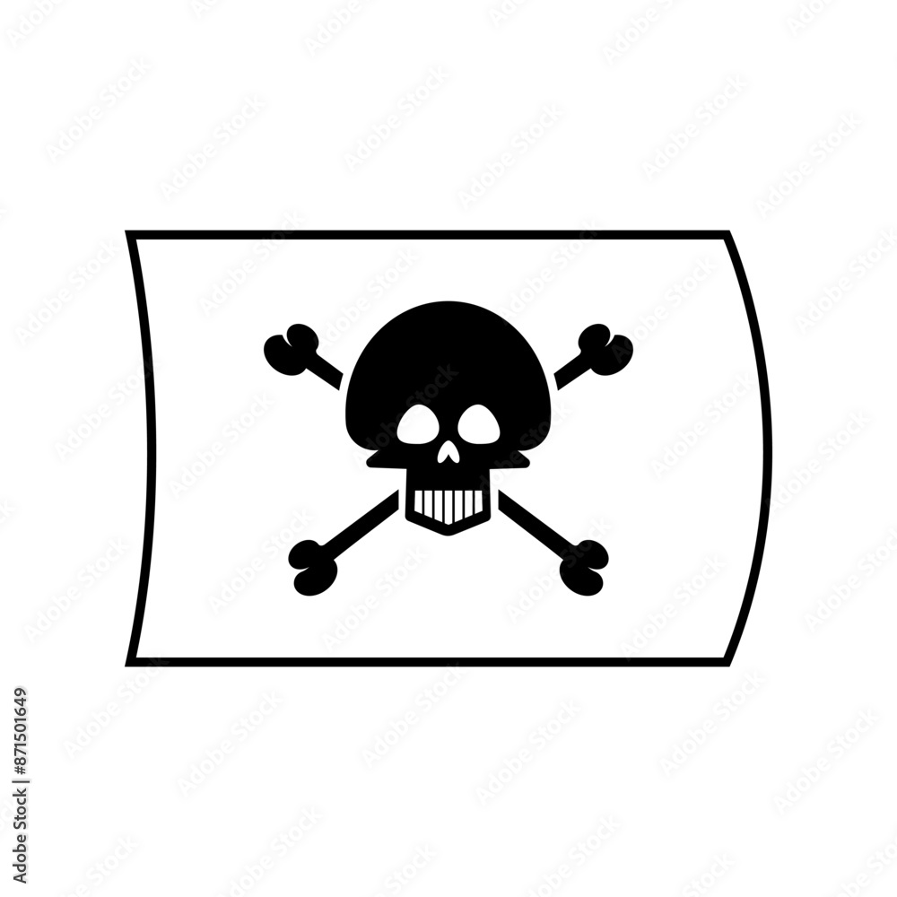 Pirates Icon. Poison, Skull Flag Symbol. 