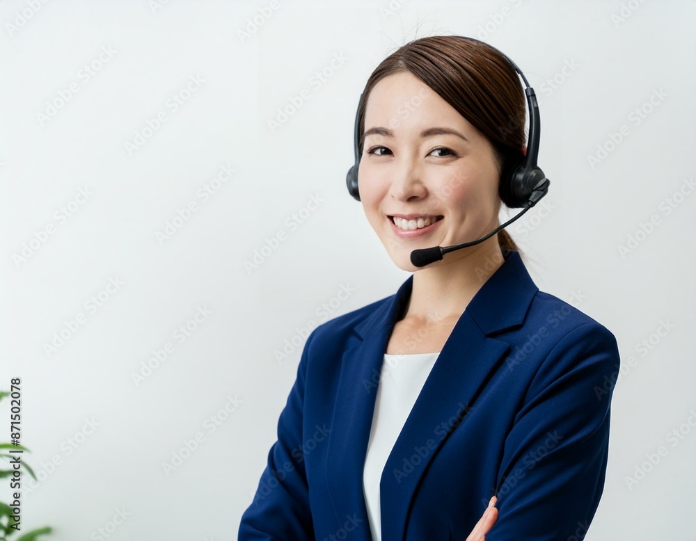 コールセンターの女性オペレーター コールセンターの女性オペレーター