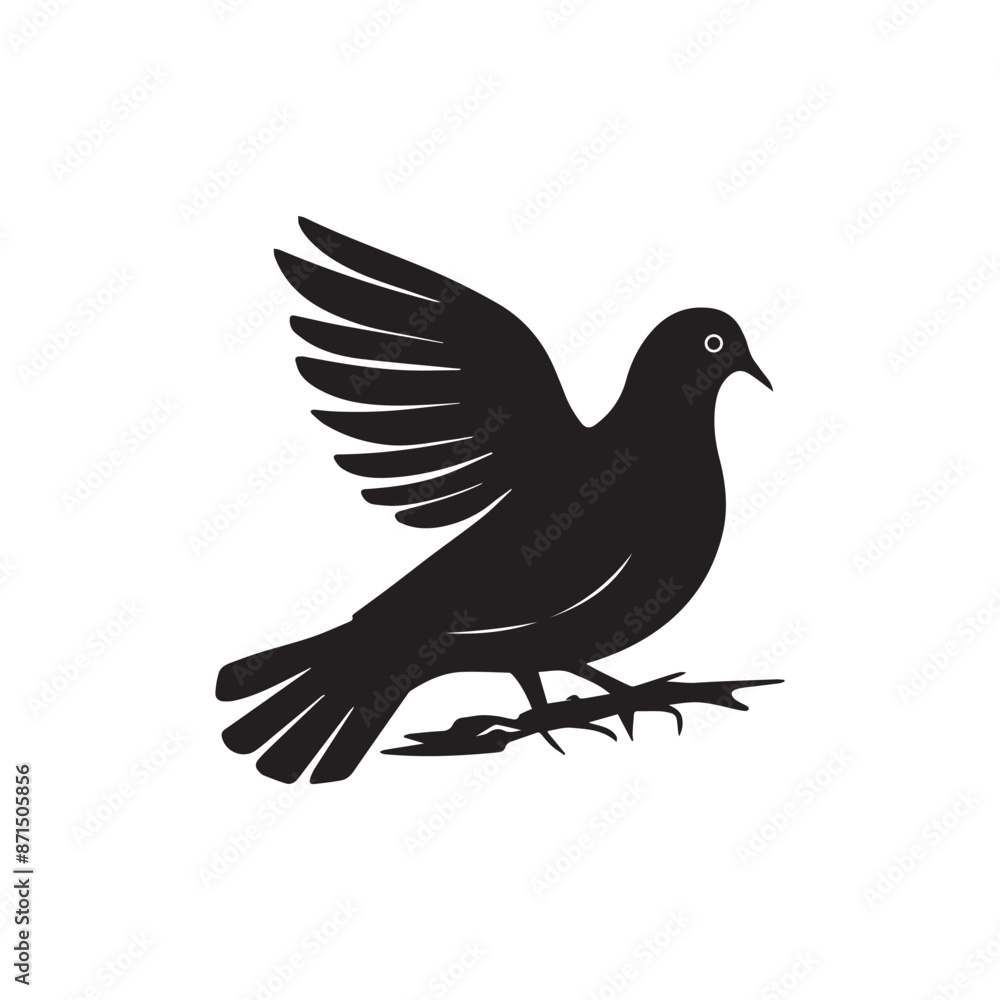 A vector Silhouette Dove Bird A vector Silhouette Dove Bird
