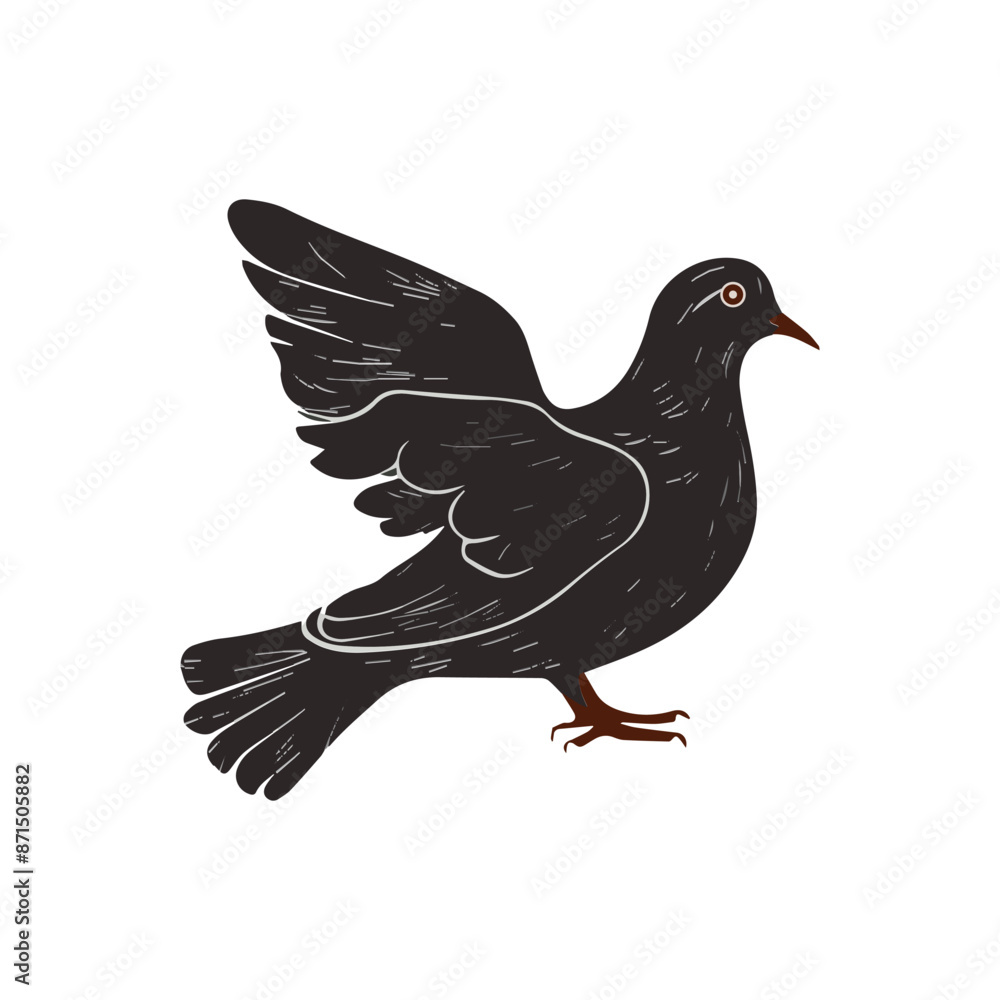 Obraz premium A vector Silhouette Dove Bird