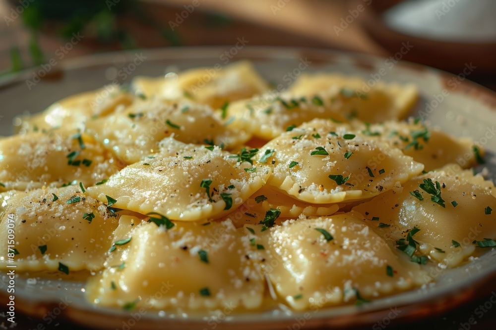 A plate of pasta with a lot of cheese on top A plate of pasta with a lot of cheese on top