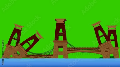 Animated Collapsing Suspension Bridge