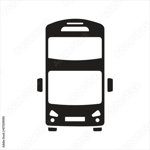 Bus icon. Double decker bus. Two floor bus icon