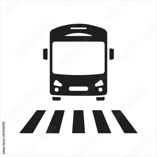 Pedestrian crossing icon. Zebra crossing icon