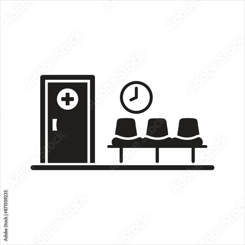 Appointment icon. Waiting area icon