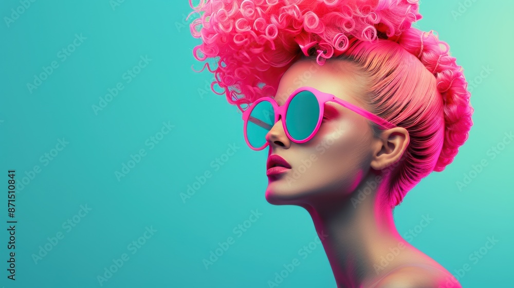Φωτογραφία Studio portraits showcasing intricate neon hair designs and avant-garde fashion choices, illustrating the intersection of art, fashion, and vibrant neon colors