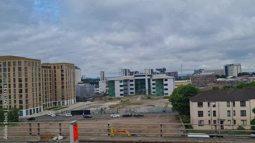 Low Angle View of Glasgow City Centre Tour, Scotland, United Kingdom. June 5th, 2024 Low Angle View of Glasgow City Centre Tour, Scotland, United Kingdom. June 5th, 2024