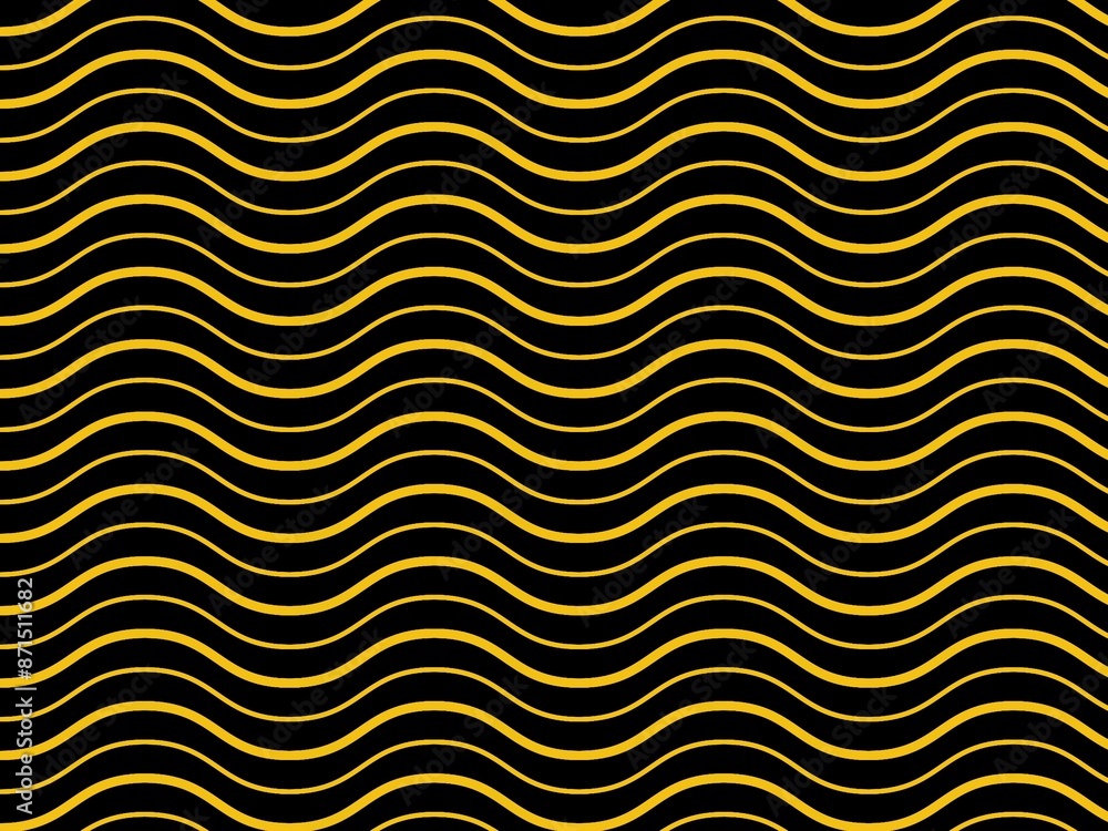 Abstract black and yellow wavy pattern, resembling a modern art piece. Abstract black and yellow wavy pattern, resembling a modern art piece.