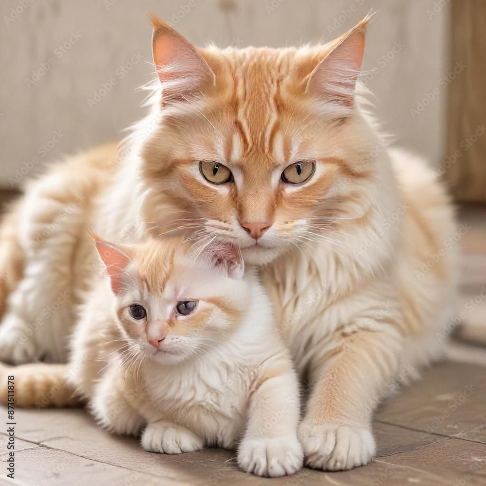 Obraz premium cat and kitten