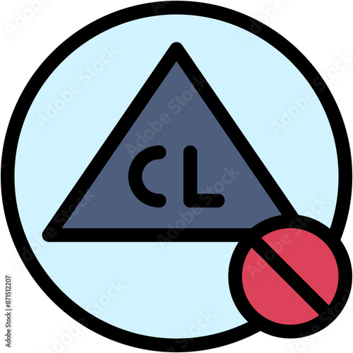 Vector Icon No Bleaching, Bleach, Shapes And Symbols, Detergent, Disinfectant