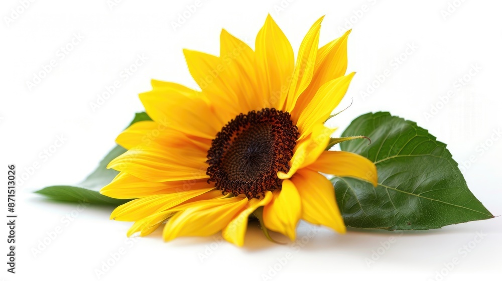 Obraz premium Sunflower on white background