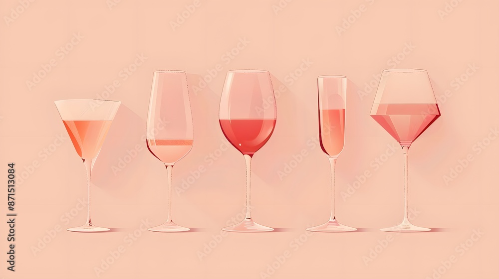 Empty glasses set. Empty glasses set.
