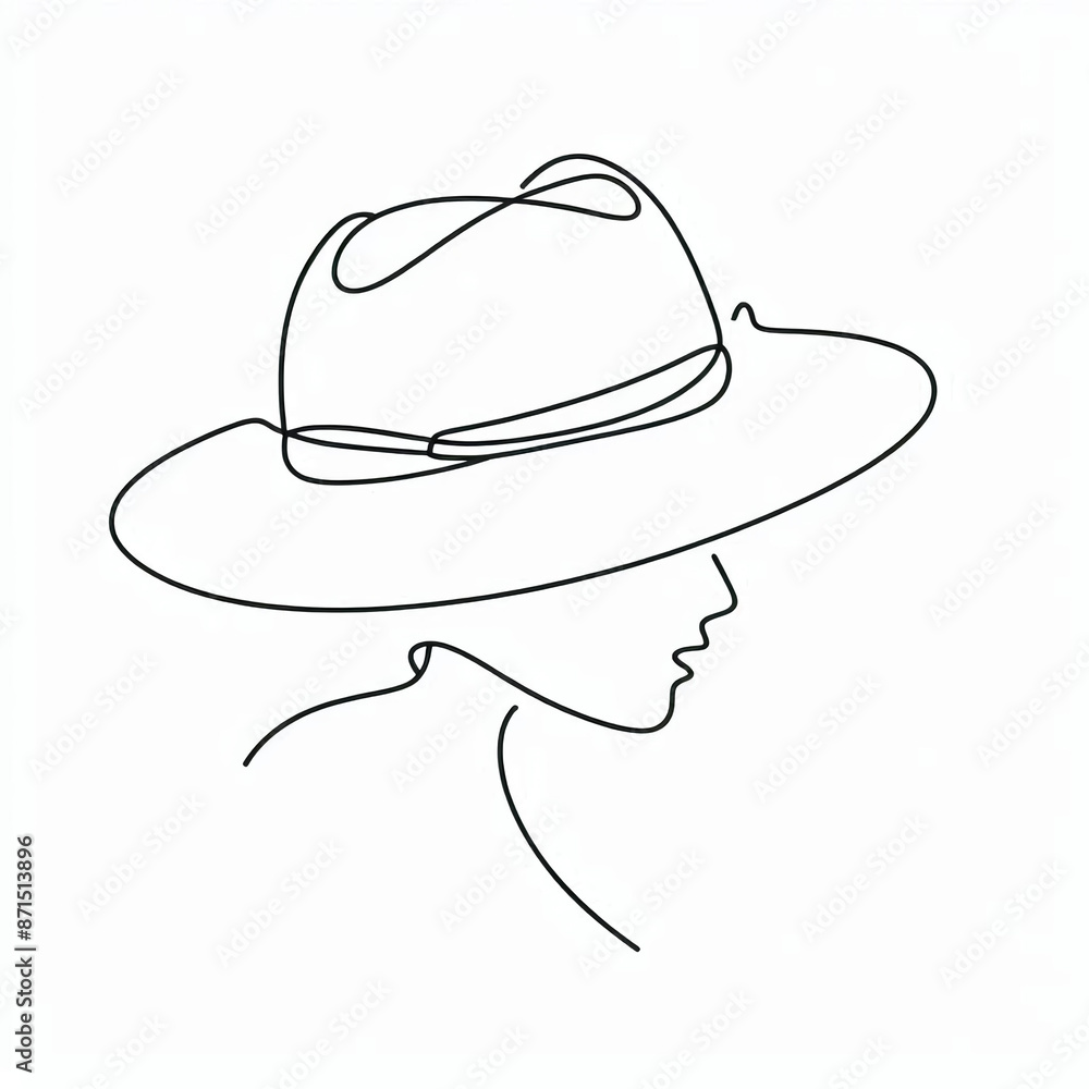 silhouette hat thin lines flat colors silhouette hat thin lines flat colors