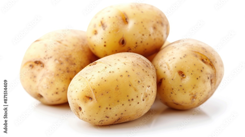 Isolated potatoes on white backdrop Isolated potatoes on white backdrop