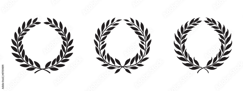 Simple Wreath Icons Set - Different Vector Illustrations Isolated On White Background Simple Wreath Icons Set - Different Vector Illustrations Isolated On White Background