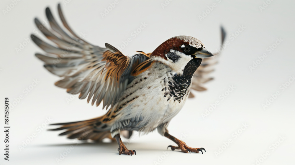 sparrow on a white background sparrow on a white background