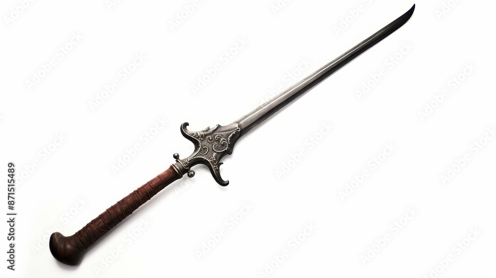 Highquality photo of a pirates curved cutlass sword on a white background. Highquality photo of a pirates curved cutlass sword on a white background.