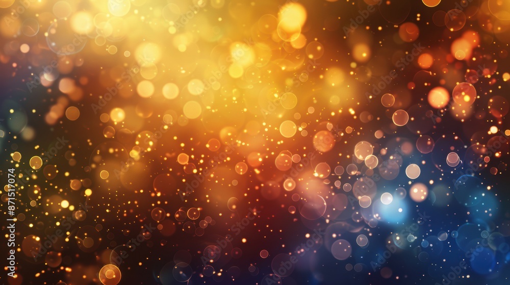 An abstract background of warm golden bokeh lights, creating a cozy and festive atmosphere. An abstract background of warm golden bokeh lights, creating a cozy and festive atmosphere.