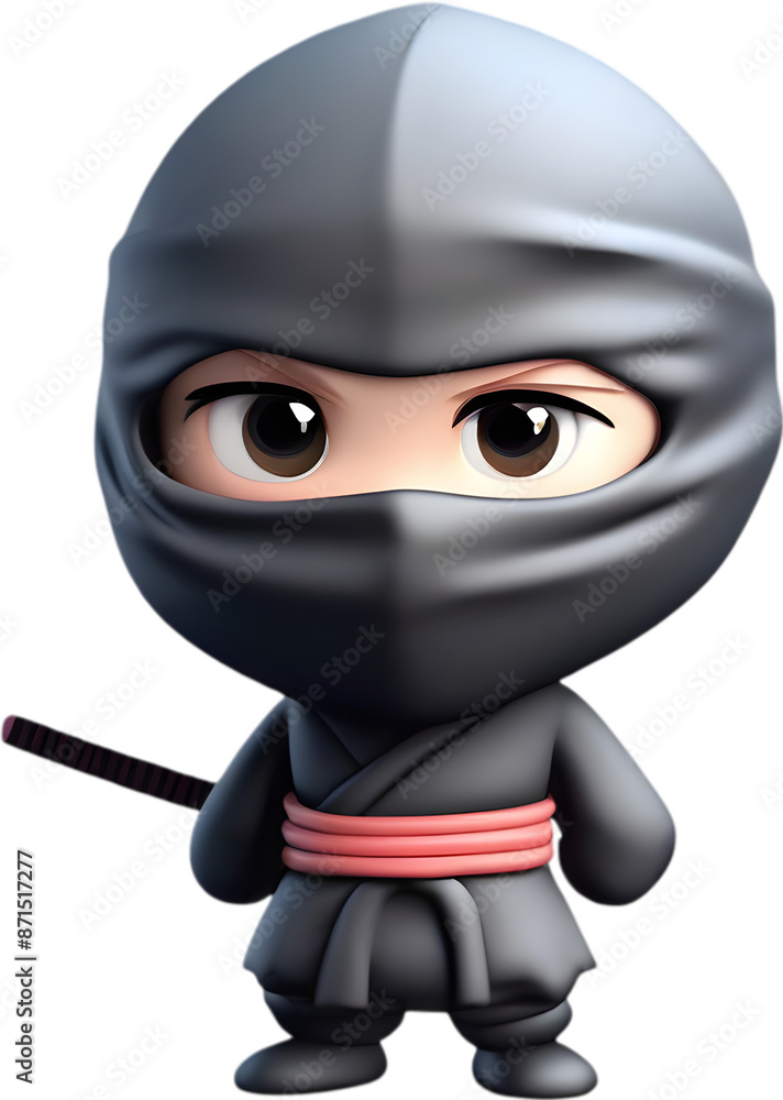 Adorable cartoon ninja sneaks into hearts with playful charm. Adorable cartoon ninja sneaks into hearts with playful charm.
