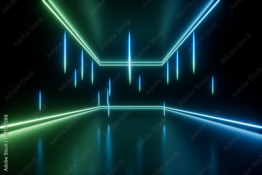 Naklejka premium 3D rendering ligjting science space