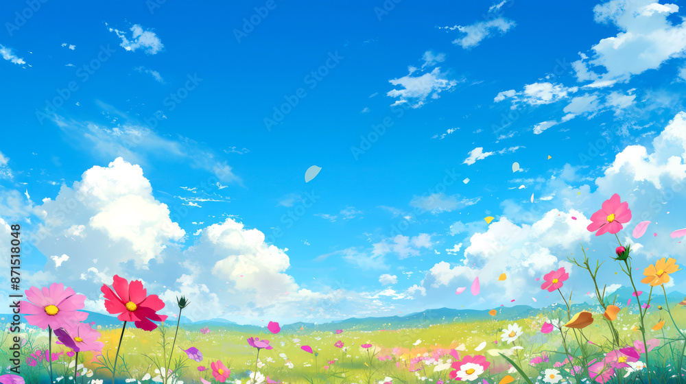 vector art beautiful flower in the garden style art anime vector art beautiful flower in the garden style art anime