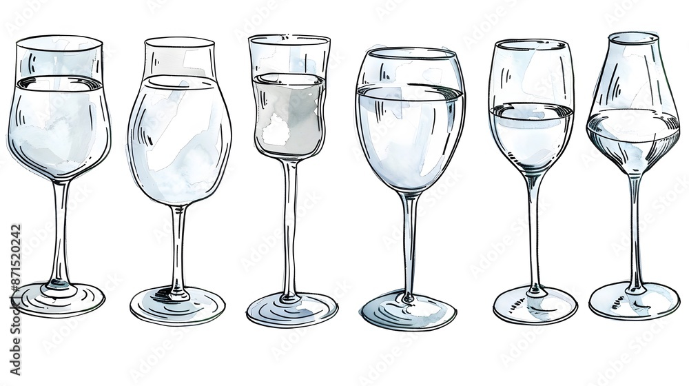 Empty glasses set. Empty glasses set.