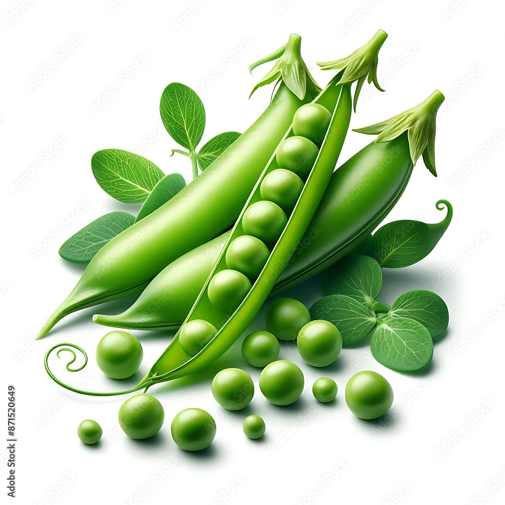 Fresh Green Pea Pod With Beans.Isolated on white Background Front View element with clipping path
Fresh Green Pea Pod With Beans.Isolated on white Background Front View element with clipping path