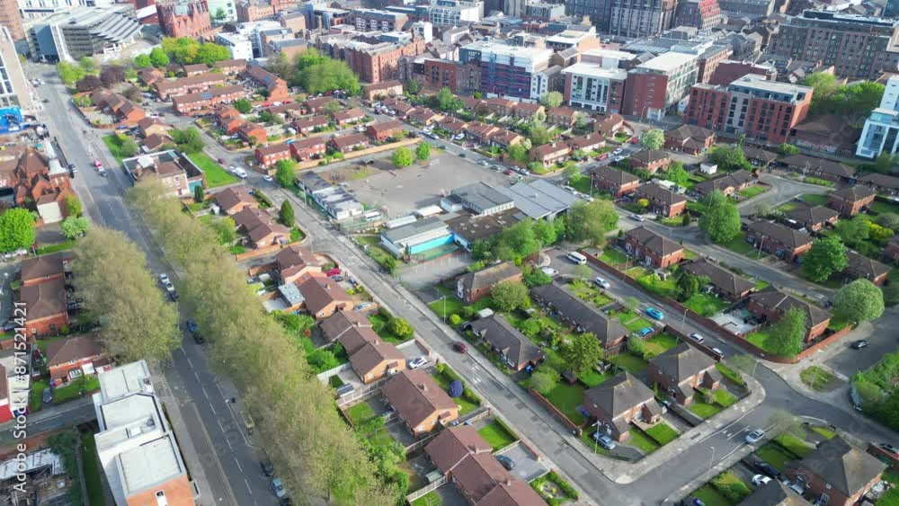 Aerial View of Historical and Modern British City Centre of Liverpool, The Maritime city in northwest England, United Kingdom. May 5th, 2024 Aerial View of Historical and Modern British City Centre of Liverpool, The Maritime city in northwest England, United Kingdom. May 5th, 2024