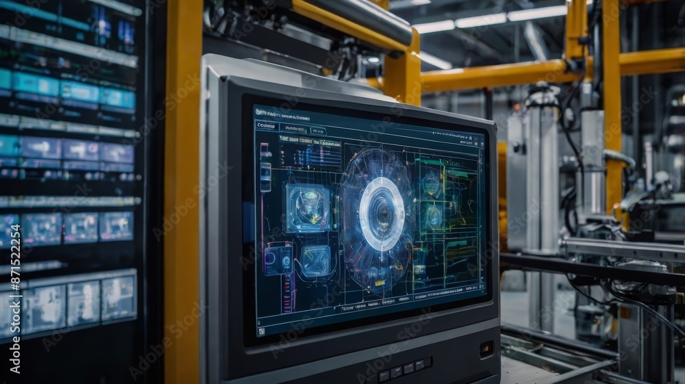 Render AI, machine learning, big data analysis, and automation technology merging on a virtual screen for business and industrial manufacturing Render AI, machine learning, big data analysis, and automation technology merging on a virtual screen for business and industrial manufacturing