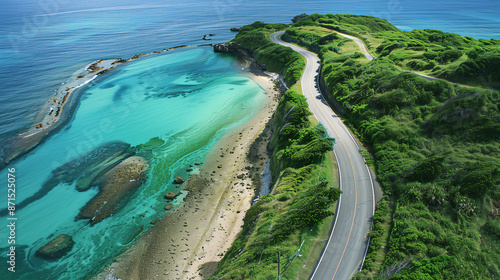 Okinawa Beach Road: A navigation screen for exploring the beaches and coastal roads of Okinawa photo