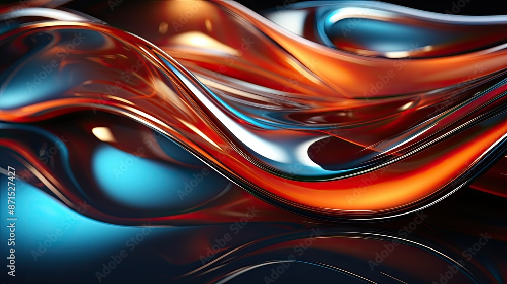 Glossy metallic surface reflecting light Glossy metallic surface reflecting light