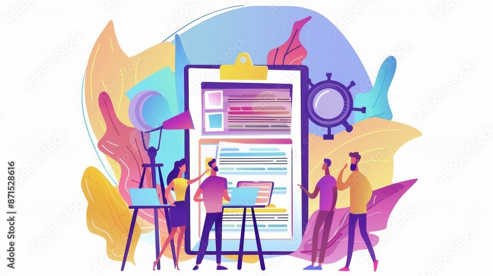 ภาพประกอบสต็อก Employee assessment abstract concept vector illustration ...