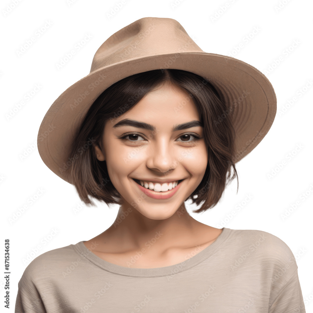 portrait of a woman in hat and casual outfit isolated on transparent background portrait of a woman in hat and casual outfit isolated on transparent background