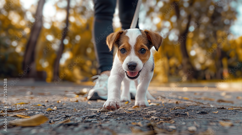 cute Jack Russel puppy chasing the camera cute Jack Russel puppy chasing the camera