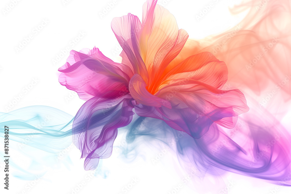 Gradient flower in pastel colors, liquid shimmering petals. Abstract floral background Gradient flower in pastel colors, liquid shimmering petals. Abstract floral background
