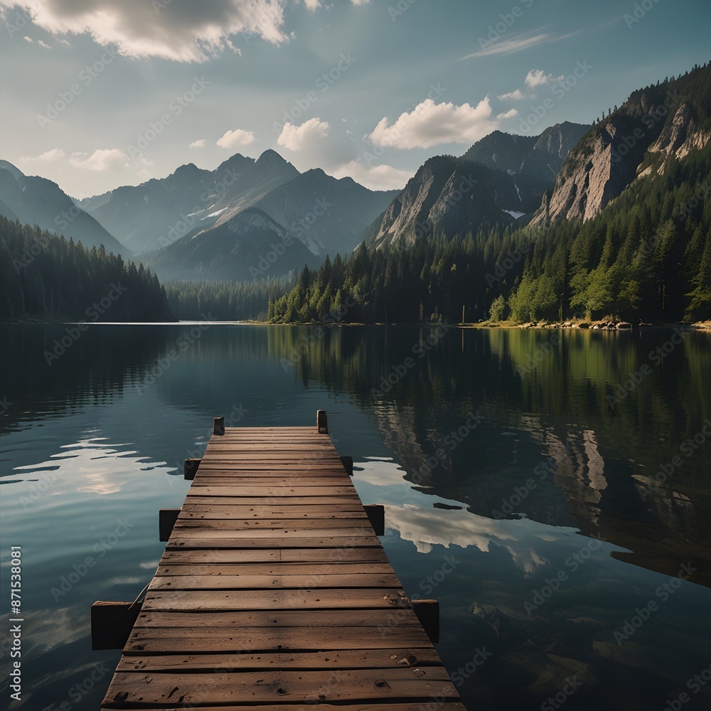 Obraz premium lake and mountains