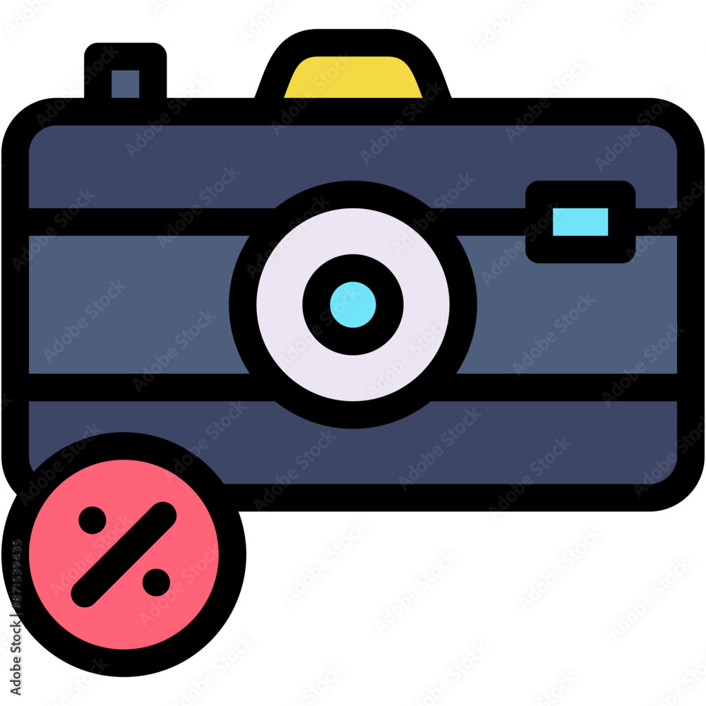 Vector Icon Photo Camera, Commerce And Shopping, Photo Camera, Electronics, Percentage Vector Icon Photo Camera, Commerce And Shopping, Photo Camera, Electronics, Percentage