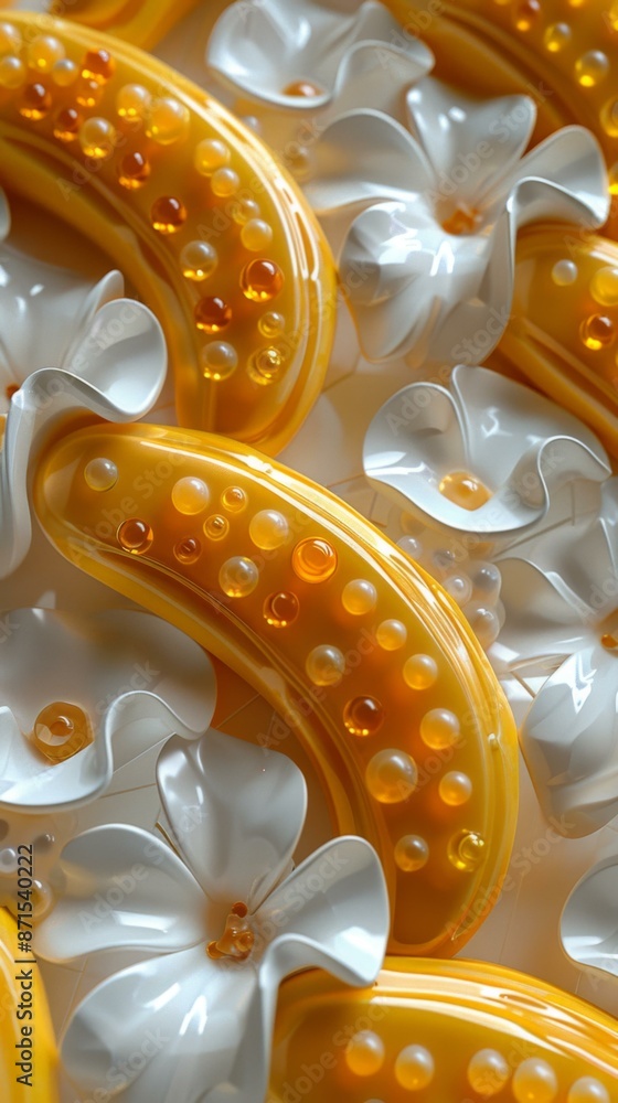 A close up of a bunch of yellow and white plastic flowers. AI. A close up of a bunch of yellow and white plastic flowers. AI.