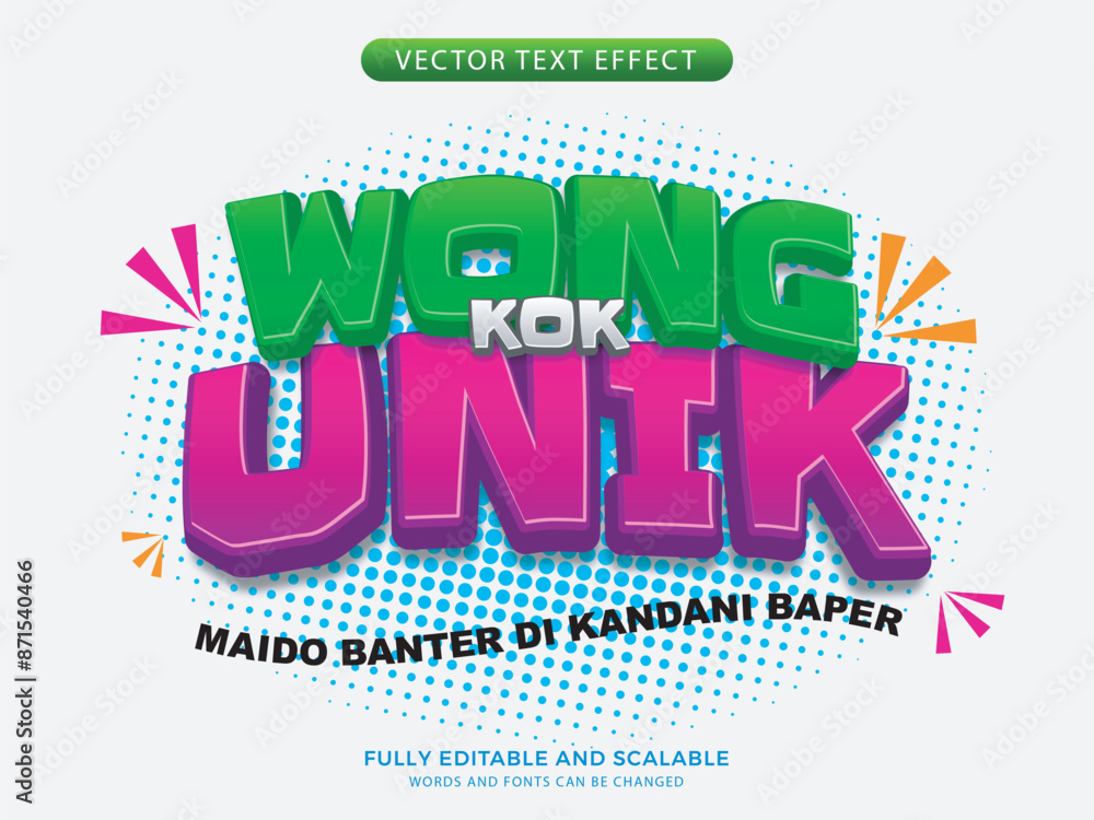 Naklejka premium Effect text with editable animated sticker styles
