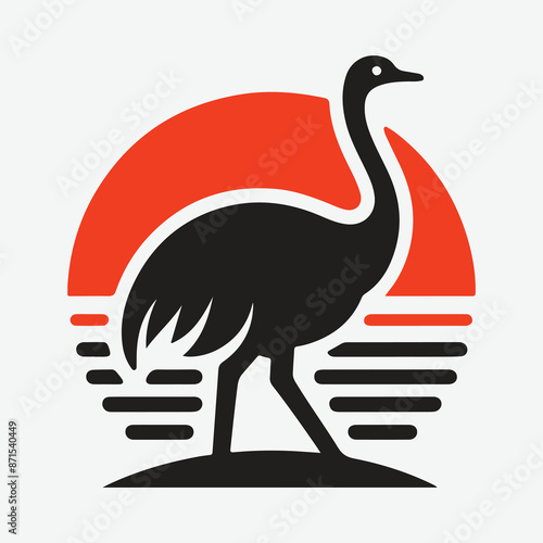 Elegant Ostrich Silhouette Logo: Perfect for Your Brand Identity photo