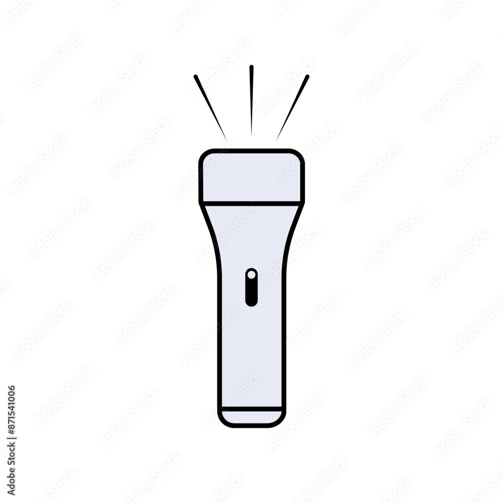 Flashlight Icon within Line Art Style. Night Lighting. Lantern Symbol. Flashlight Icon within Line Art Style. Night Lighting. Lantern Symbol.