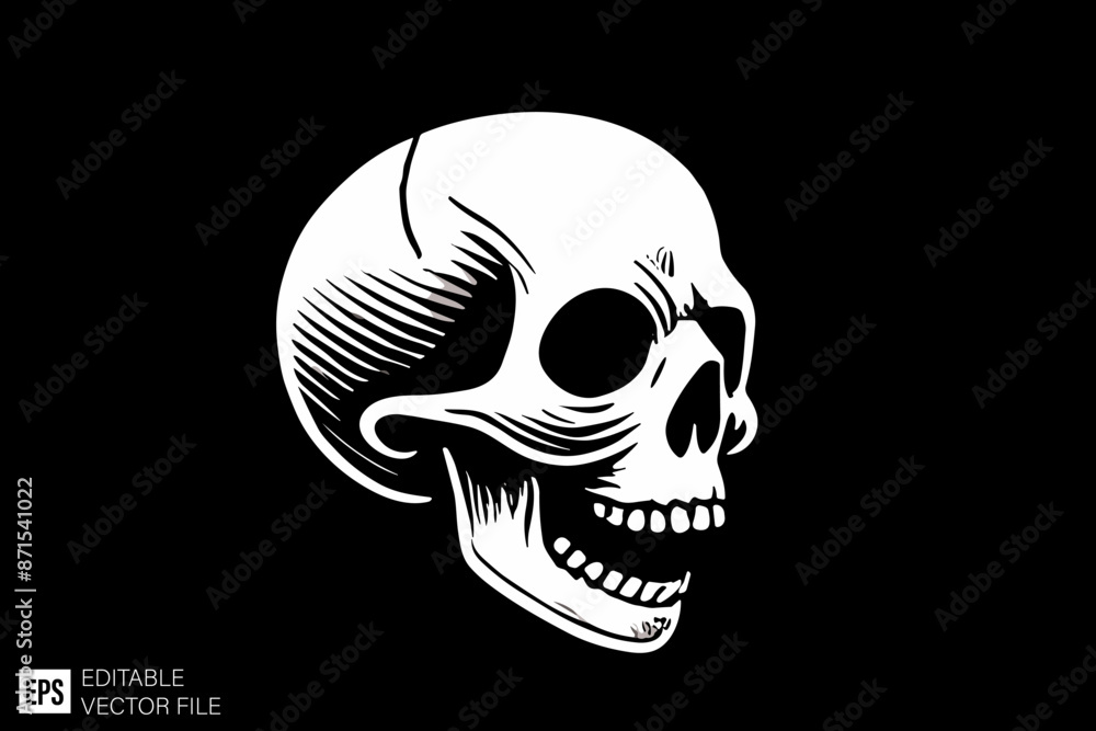 Skull head vector illustration design black and white Skull head vector illustration design black and white